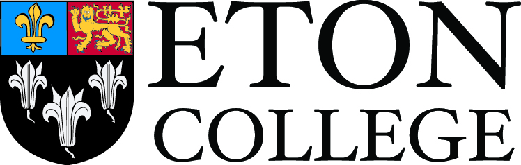 Eton College logo: shield crest left with fleur-de-lis and lion, and the text 'ETON COLLEGE' to the right.